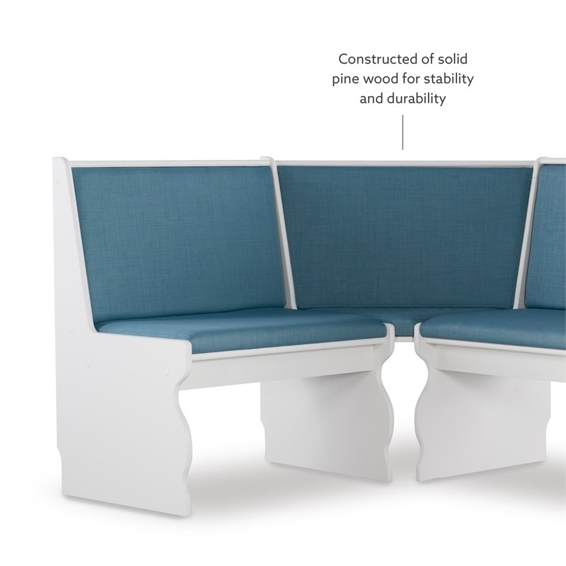 Riverbay Furniture Pine Wood Blue Dining Set Rectangular Perfect for Small Spaces 66.25
