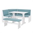 Riverbay Furniture Pine Wood Blue Dining Set Rectangular Perfect for Small Spaces 66.25