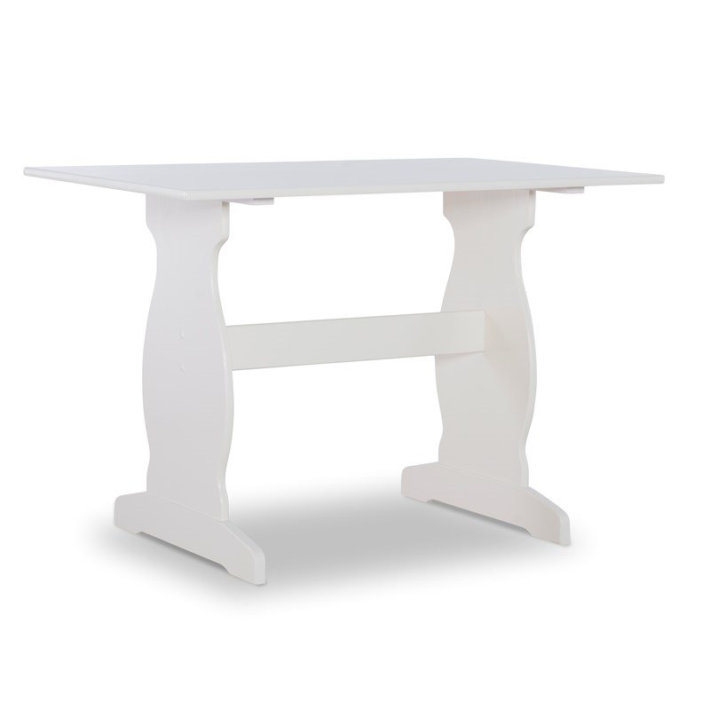 Riverbay Furniture Pine Wood Charcoal Gray Breakfast Nook Dining Set Rectangular Space-Saving 66.25