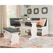 Riverbay Furniture Pine Wood Charcoal Gray Breakfast Nook Dining Set Rectangular Space-Saving 66.25
