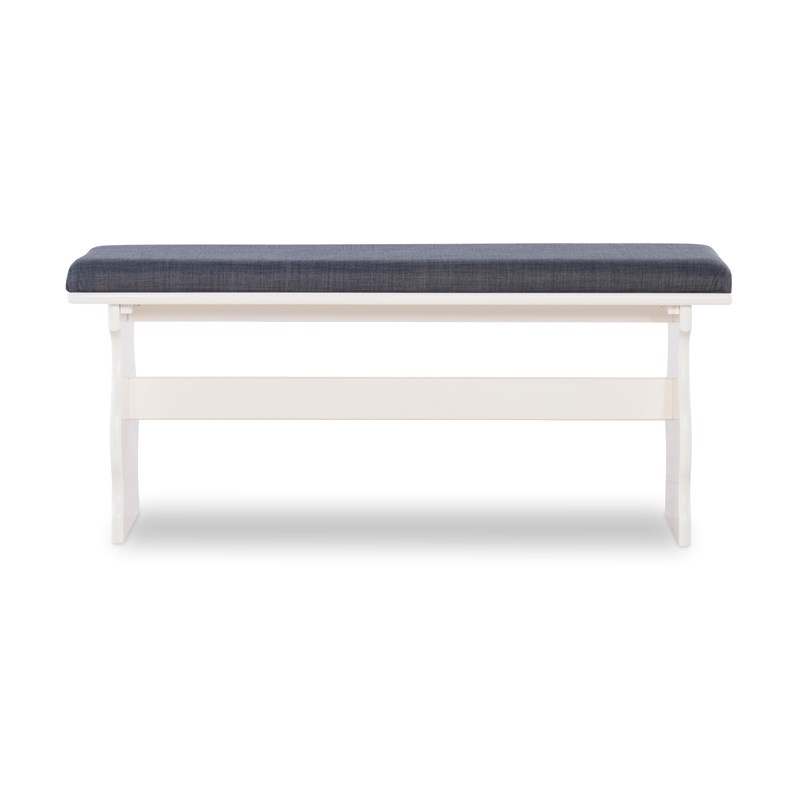 Riverbay Furniture Pine Wood Charcoal Gray Breakfast Nook Dining Set Rectangular Space-Saving 66.25