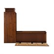 Riverbay Furniture Wood Backless Corner Table Booth & Bench Dining Set in Brown