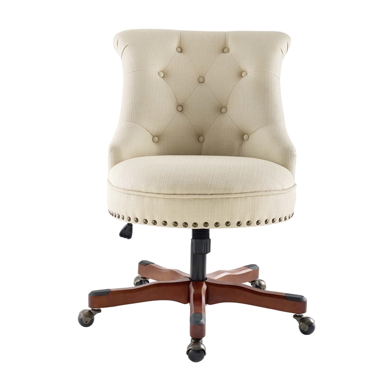 Riverbay Furniture Fabric Beige Office Chair Rectangular Adjustable 35