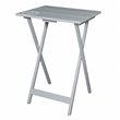 Riverbay Furniture Transitional Wood 5 Piece Compass Tray Table Set in Gray