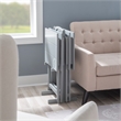 Riverbay Furniture Transitional Wood 5 Piece Compass Tray Table Set in Gray