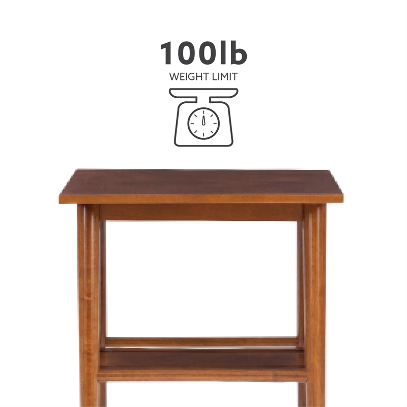 Riverbay Furniture Mid-Century Wood End Table in Warm Walnut Stained