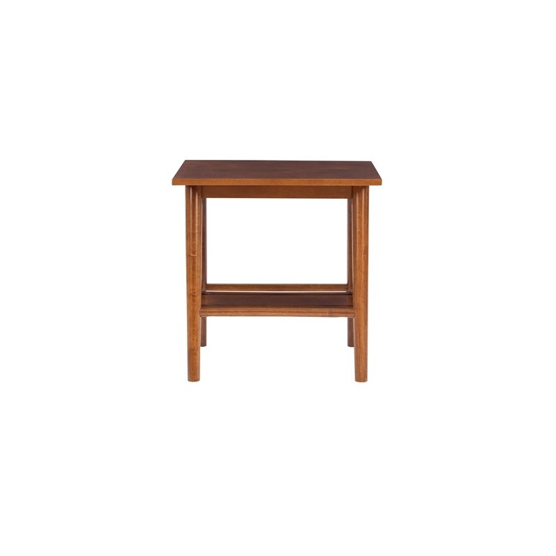 Riverbay Furniture Mid-Century Wood End Table in Warm Walnut Stained