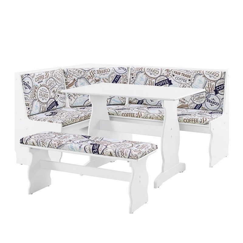 Riverbay Furniture Pine Wood White Dining Set Rectangular Perfect for Small Spaces 66.25