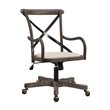 Riverbay Furniture Oak Gray Brown Wash Office Chair Beige Upholstery Adjustable Unassembled