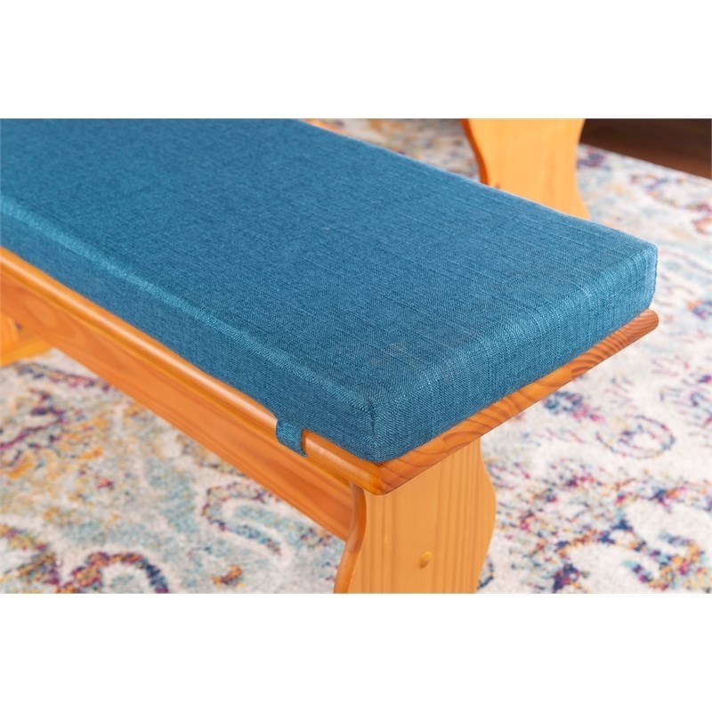 Riverbay Furniture Transitional Fabric Nook Cushion Set in Vintage Blue