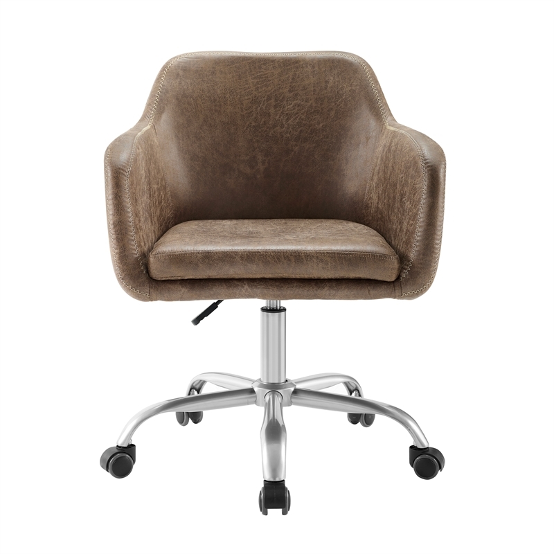 Riverbay Furniture Fabric Brown Office Chair Adjustable 30