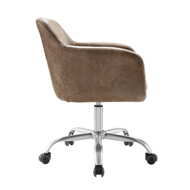 Riverbay Furniture Fabric Brown Office Chair Adjustable 30