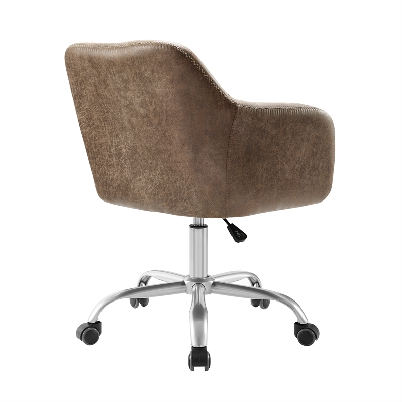 Riverbay Furniture Fabric Brown Office Chair Adjustable 30