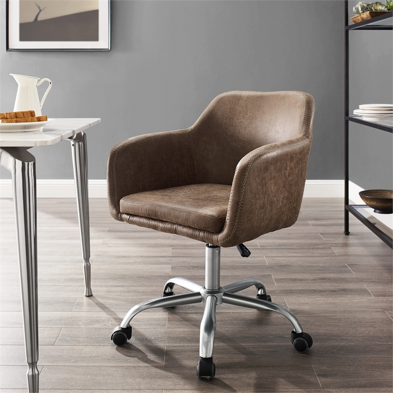 Riverbay Furniture Fabric Brown Office Chair Adjustable 30