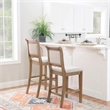 Riverbay Furniture 30'' Transitional Wood/Fabric Bar Stool in Brown