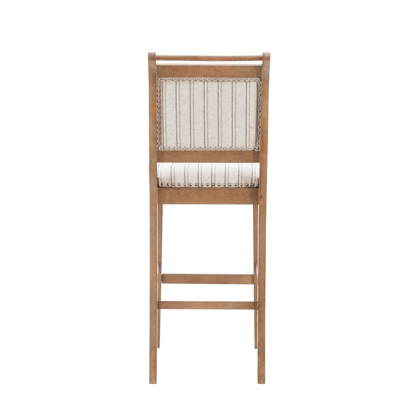 Riverbay Furniture 30'' Transitional Wood/Fabric Bar Stool in Brown