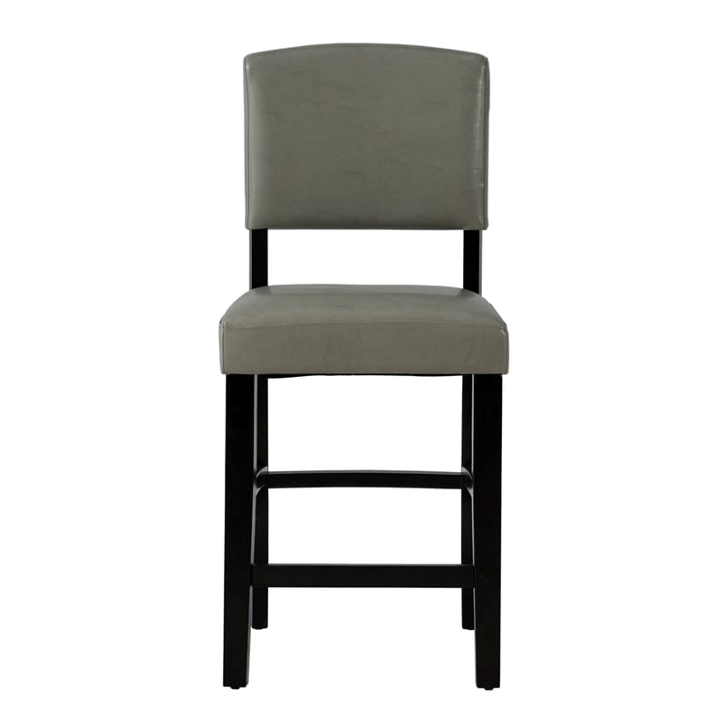 Riverbay Furniture Faux Leather Dove Gray Counter Stool Rectangular Foam Padded 24.17