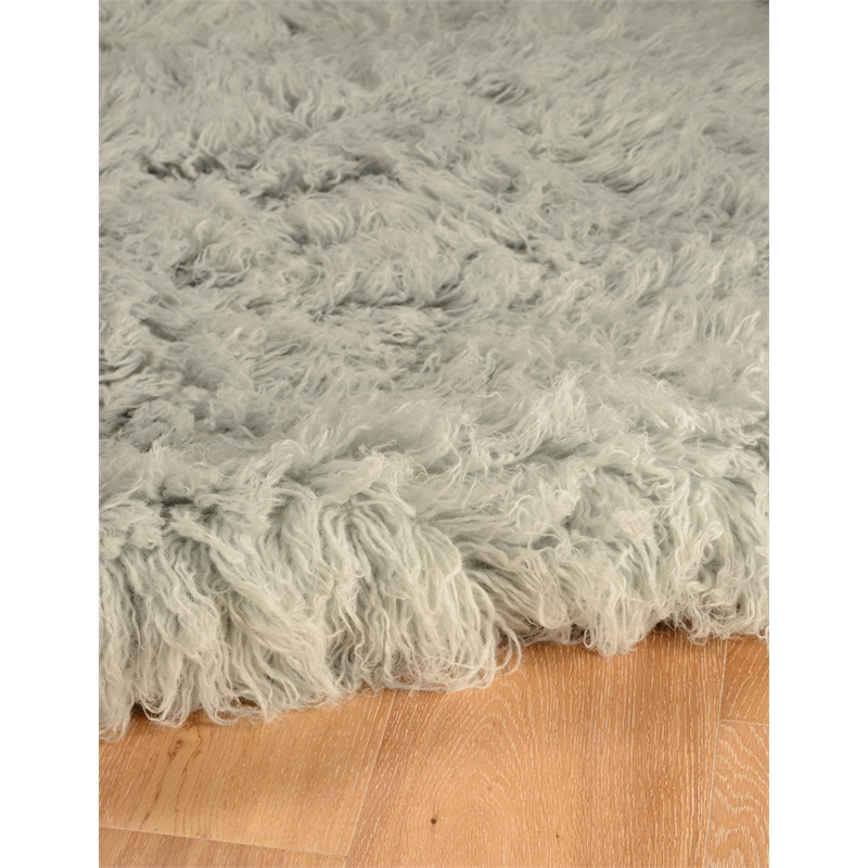 Riverbay Furniture 8' x 10' Flokati Rug in Light Gray