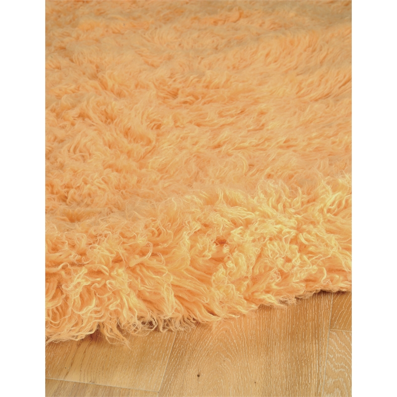 Riverbay Furniture 2' x 3' Flokati Rug in Sherbet