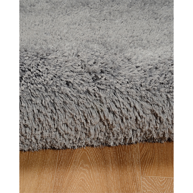 Riverbay Furniture 5' x 7' Shag Area Rug in Gray