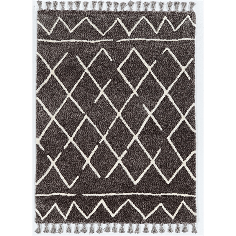 Riverbay Furniture 5' x 7' Area Rug in Gray and Ivory