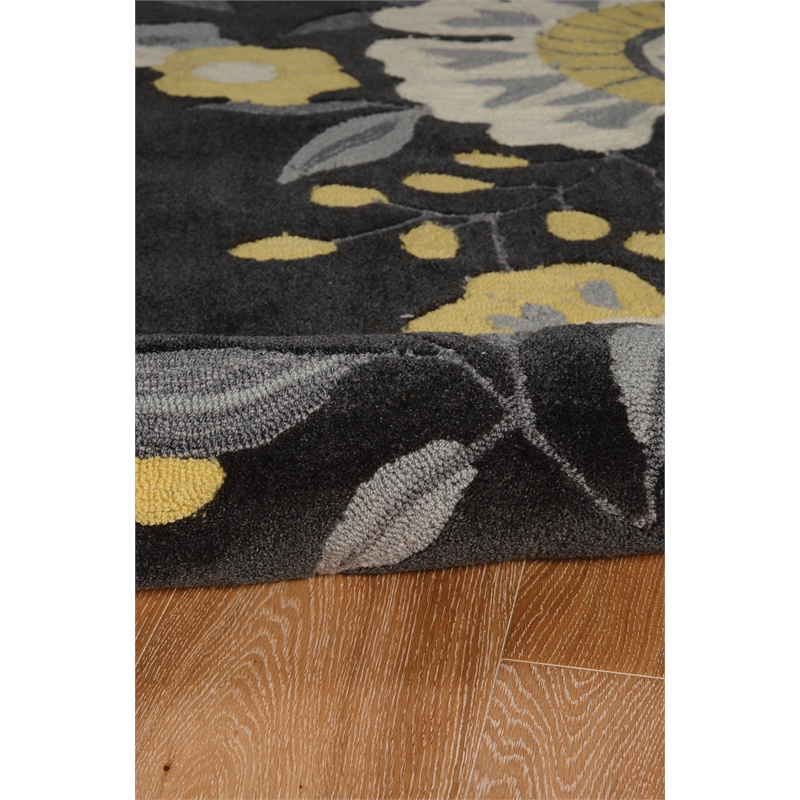 Riverbay Furniture 2' x 3' Hand Tufted Wildflower Rug in Gray