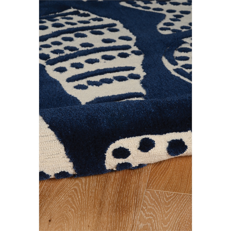 Riverbay Furniture 8' x 10' Hand Tufted Flotsom Rug in Navy and Ivory