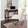 Riverbay Furniture Transitional Fabric Tufted Office Chair in Natural Beige