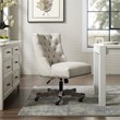Riverbay Furniture Transitional Fabric Tufted Office Chair in Natural Beige