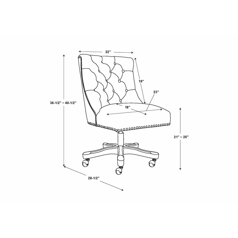 Riverbay Furniture Transitional Fabric Tufted Office Chair in Natural Beige