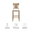 Riverbay Furniture Upholstered Beige/Brown Bar Stool Rectangular Hand Woven Rattan Back 30