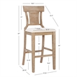 Riverbay Furniture Upholstered Beige/Brown Bar Stool Rectangular Hand Woven Rattan Back 30