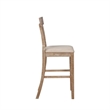 Riverbay Furniture Upholstered Beige/Brown Bar Stool Rectangular Hand Woven Rattan Back 30