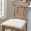 Riverbay Furniture Upholstered Beige/Brown Bar Stool Rectangular Hand Woven Rattan Back 30