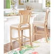 Riverbay Furniture Upholstered Brown/Beige Counter Stool Rectangular Hand Woven Rattan 43