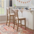 Riverbay Furniture Upholstered Brown/Beige Counter Stool Rectangular Hand Woven Rattan 43