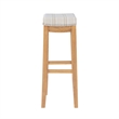 Riverbay Furniture Rubberwood Rustic Brown Bar Stool Striped Fabric 32