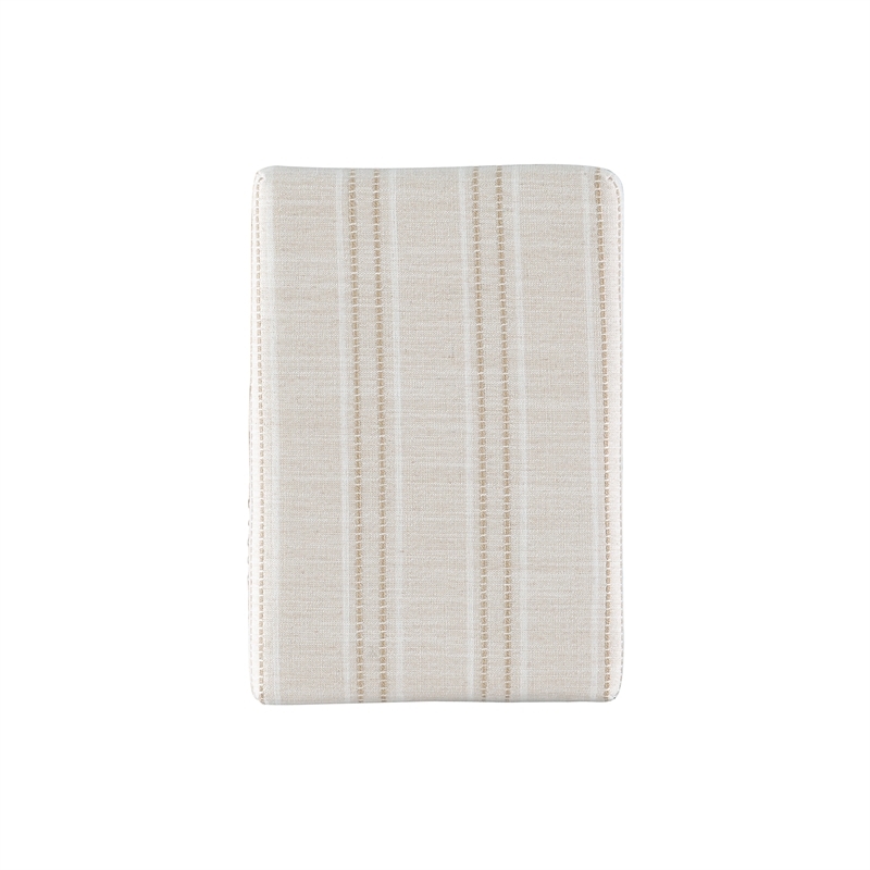 Riverbay Furniture Rubberwood Rustic Brown Bar Stool Striped Fabric 32