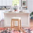 Riverbay Furniture Rubberwood Brown Counter Stool Rectangular Striped 26.5