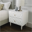 Riverbay Furniture 2 Drawer Geo Texture Nightstand in White