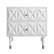Riverbay Furniture 2 Drawer Geo Texture Nightstand in White