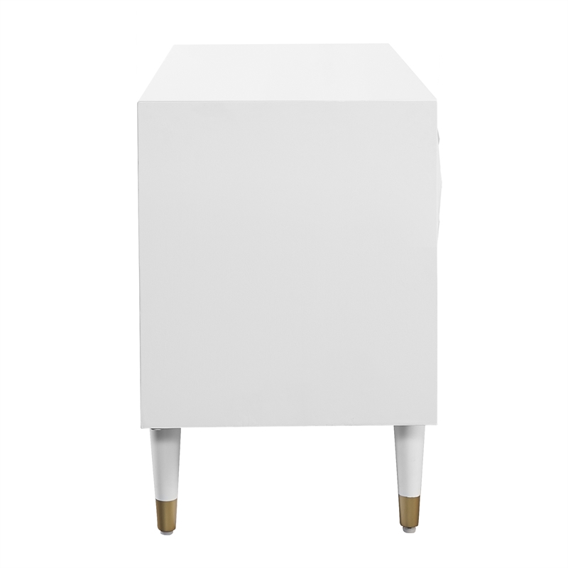 Riverbay Furniture 2 Drawer Geo Texture Nightstand in White
