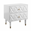 Riverbay Furniture 2 Drawer Geo Texture Nightstand in White