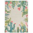 Riverbay Furniture Zaire 8'X10' Floral Design Polyester Area Rug - Ivory/Multi