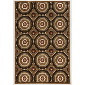 Riverbay Furniture Sierra 8'x10' Flat Chenille Swirl Design Area Rug in Brown