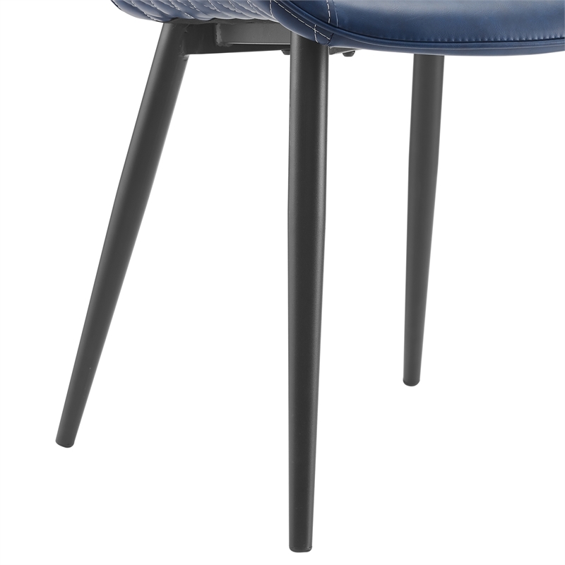 Riverbay Furniture Faux Leather Blue Dining Chair High Back 18.5