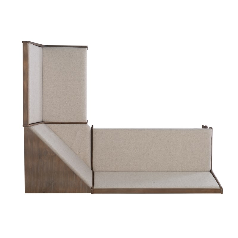 Riverbay Furniture Wood Brown Corner Nook Dining Set Rectangular Space-Saving 66.25
