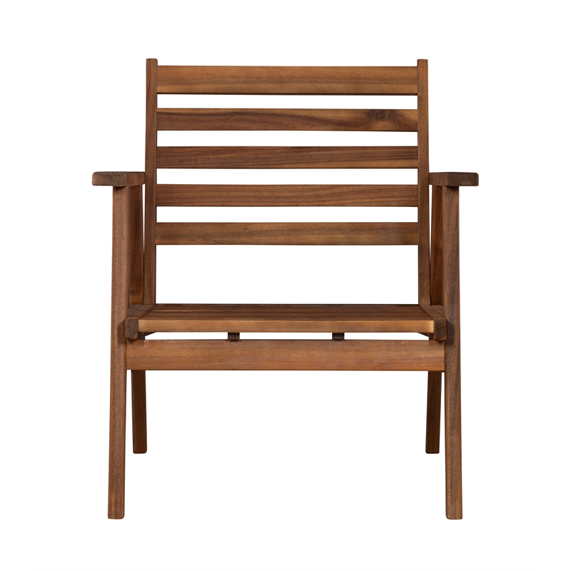 Riverbay Furniture Acacia Wood Acorn Brown Outdoor Sofa Set Rectangular Vibrant Cushions Assembly Required