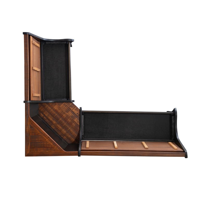 Riverbay Furniture Solid Pine Black Dining Nook Set Rectangular Plank-Style 66.88