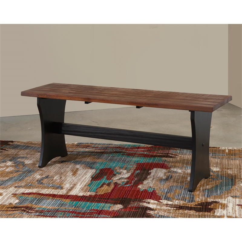 Riverbay Furniture Solid Pine Black Dining Nook Set Rectangular Plank-Style 66.88